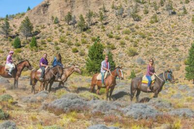 Guided horseback rides in the Patagonian steppe