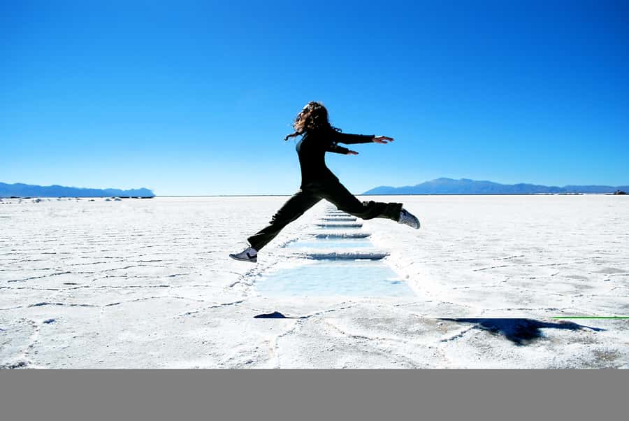From Jujuy: Salinas Grandes, Purmamarca & Los Colorados Hike - Climbing toward the salt flats