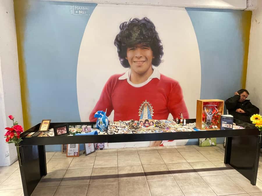 Maradona Tour: Murals, Chapel, Stadium, Museum, Casa D10S - The Maradona chapel and café break